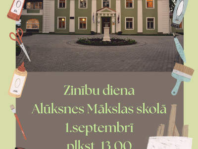 PIRMĀ TIKŠANĀS  MĀKSLAS SKOLĀ 1.SEPTEMBRĪ PLKST. 13.00