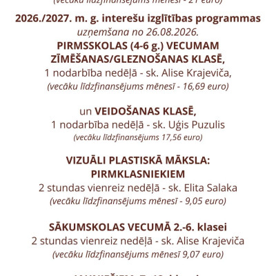 AICINĀM MĀKSLAS SKOLĀ !